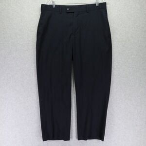 Perry Ellis Portfolio Pants Mens 34x27 Dress Suit Formal Flat Front Blue Plaid